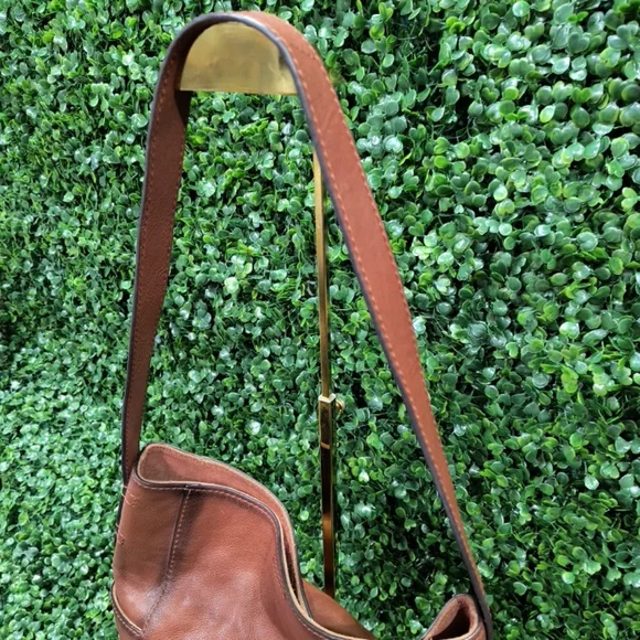 Frye Leather Side Pocket Hobo Bag in Cognac Frye side pocket hobo bag main image 1